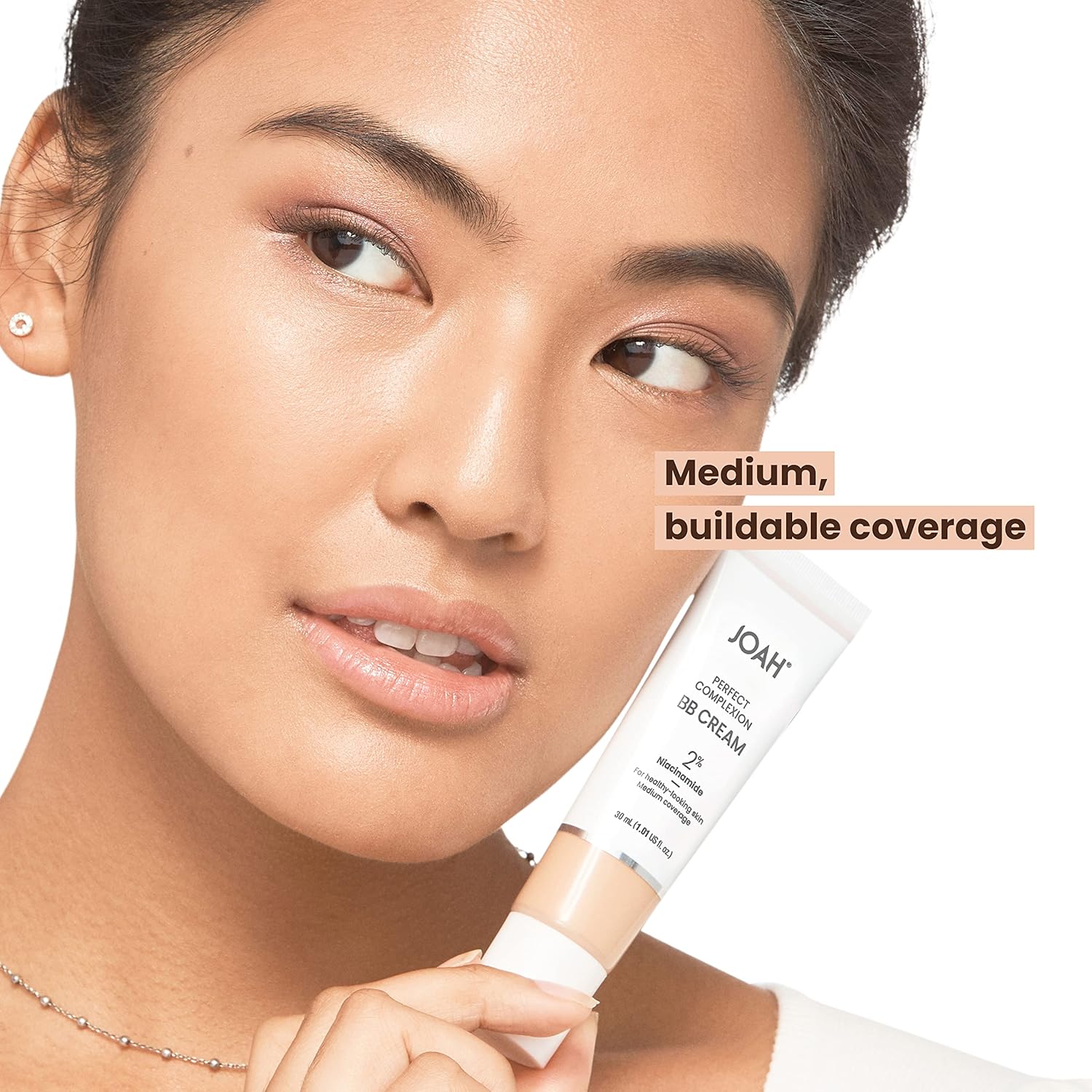 JOAH Perfect Complexion BB Cream with Hyaluronic Acid and Niaciminade, Korean Makeup with Medium Buildable Coverage, Evens Skin Tone, Lightweight, Semi Matte Finish, Tan with Neutral Undertones (Light with Cool Undertones) - Image 8