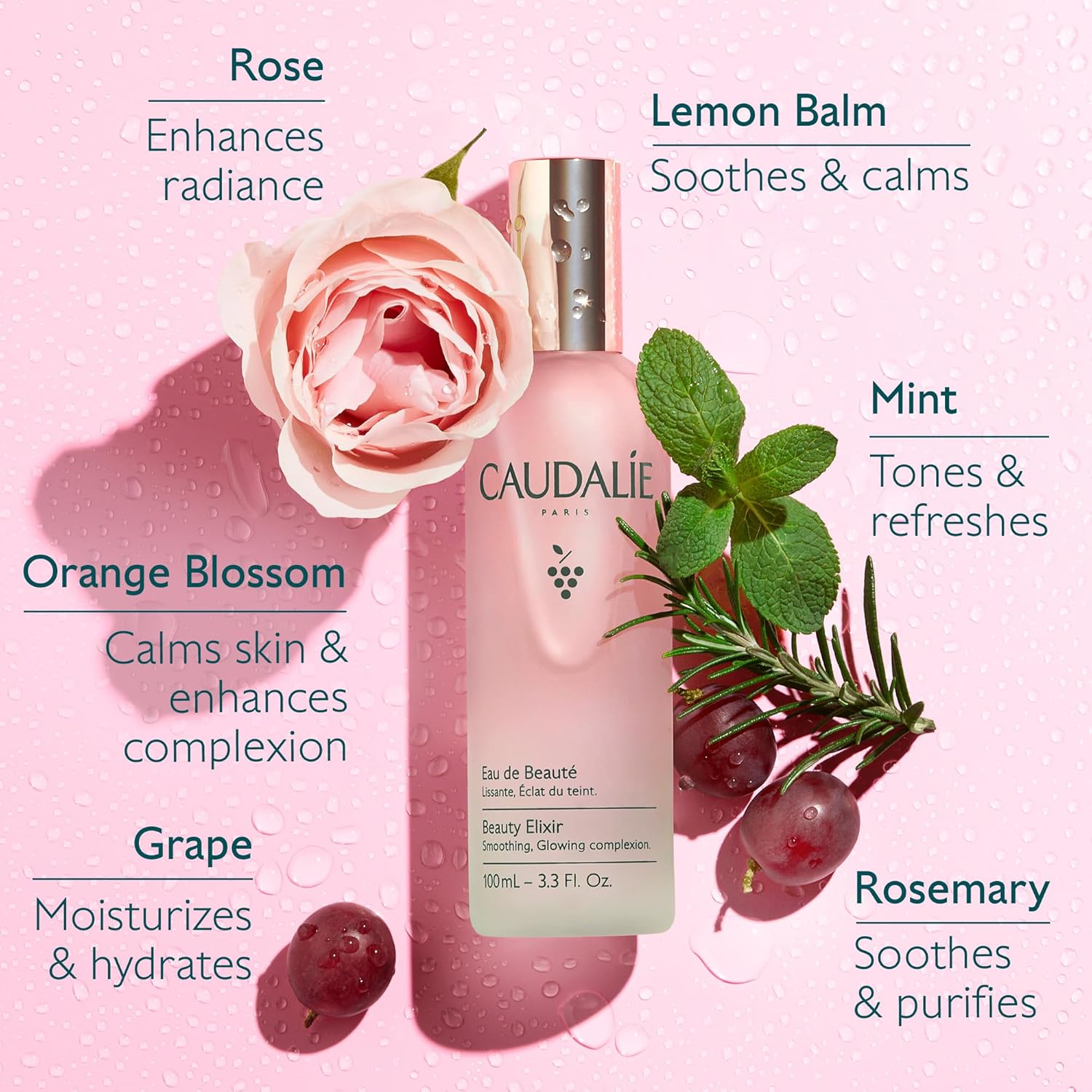 Caudalie Beauty Elixir Face Mist: Toner That Tightens Pores + Reduces Dullness + Sets Makeup - Image 5