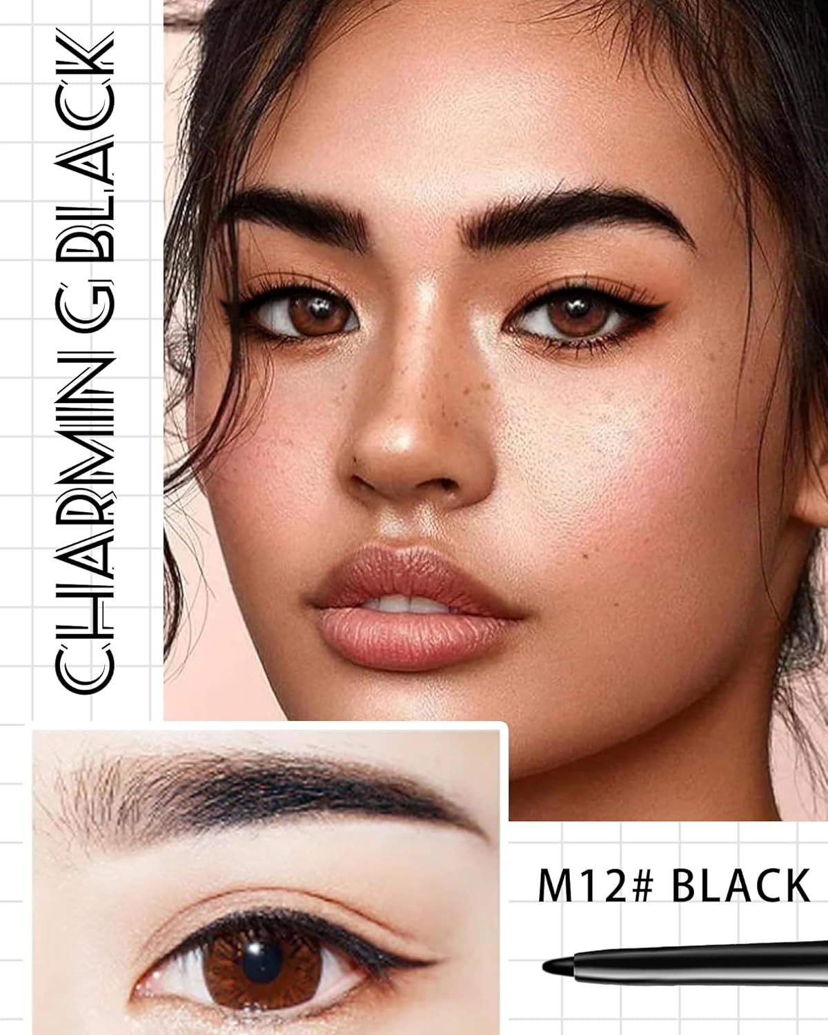 Black Gel Eyeliner for Older Women,Gel Eye Liner Pencil Waterproof Smudgeproof,Matte Cream Eyeliner Waterline with Sharpener Retractable Eyebrow Liner Makeup Pen Mature Women Sensitive Eye 1 Pc - Image 3