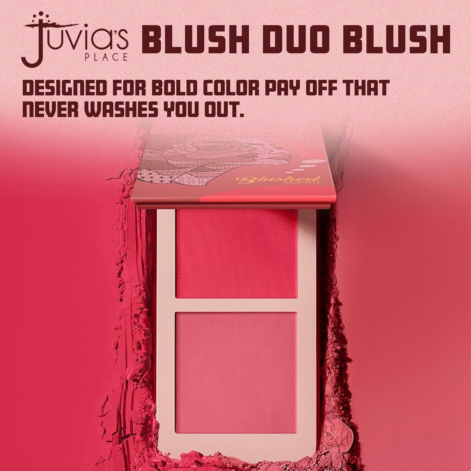 Juvia's Place Blushed Duo Blush Volume5 - Two Tone Pigmented Buildable Pressed Mineral Powder - Rosy Natural Cheeks Matte Fresh Finish for All Skin Color - Image 8
