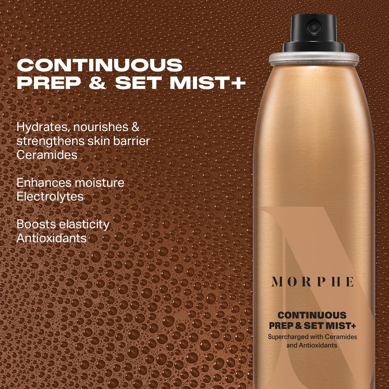 Morphe Continuous Prep & Set Setting Spray - Hydrating Setting Spray for Makeup & Skin Prep - Enriched with Ceramides and Antioxidants for a Radiant Finish (2.8 oz) - Image 5