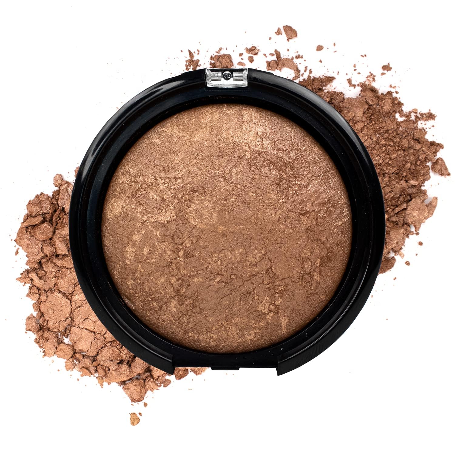 Palladio Baked Bronzer, Highly Pigmented and Easy to Blend, Shimmery Bronzed Glow, Use Dry or Wet, Lasts all day long, Provides Rich Tanning Color Finish, Powder Compact, Illuminating Tan - Image 4