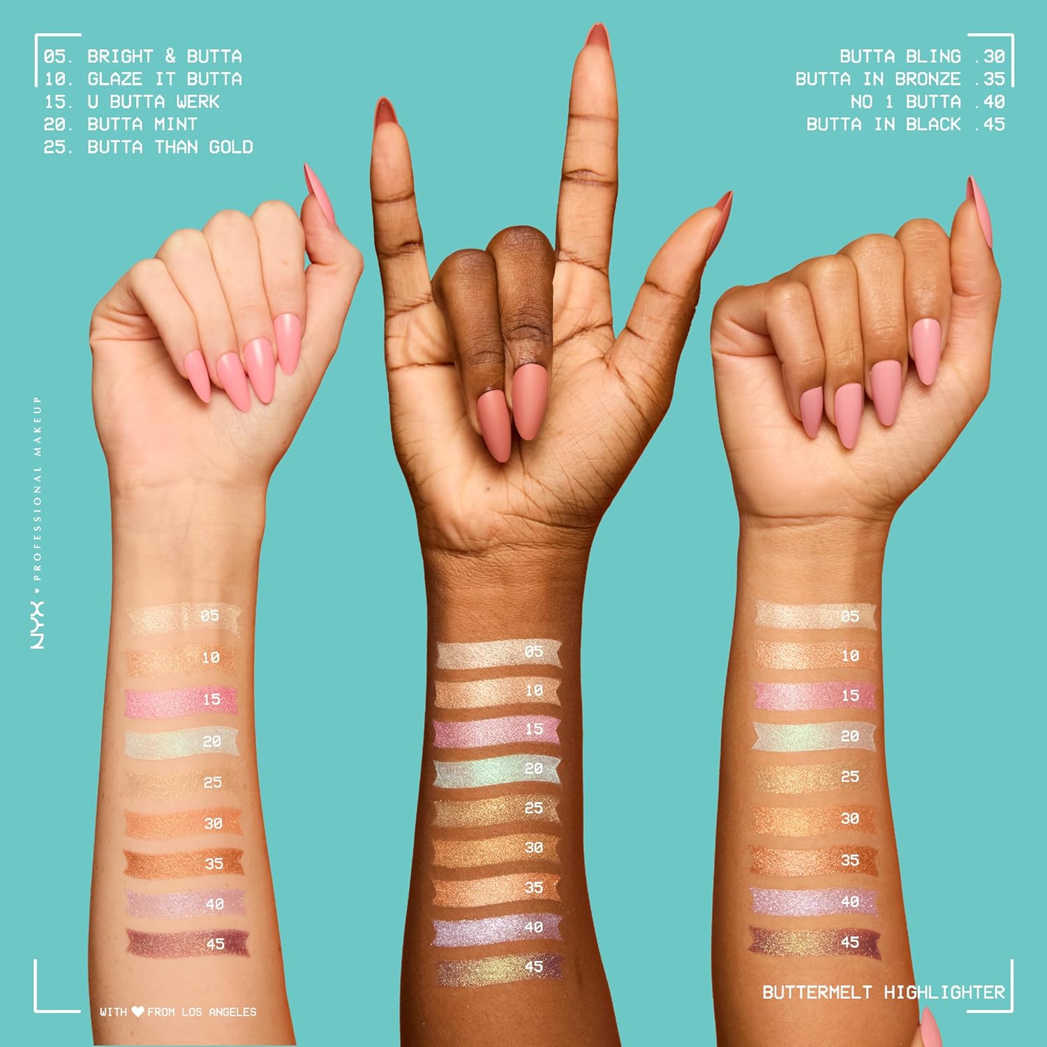 NYX PROFESSIONAL MAKEUP Buttermelt Highlighter, Powder Highlighter Makeup, With Up to 12H Wear and High Impact Glow - 05 Bright and Butta (Light Champagne) - Image 6