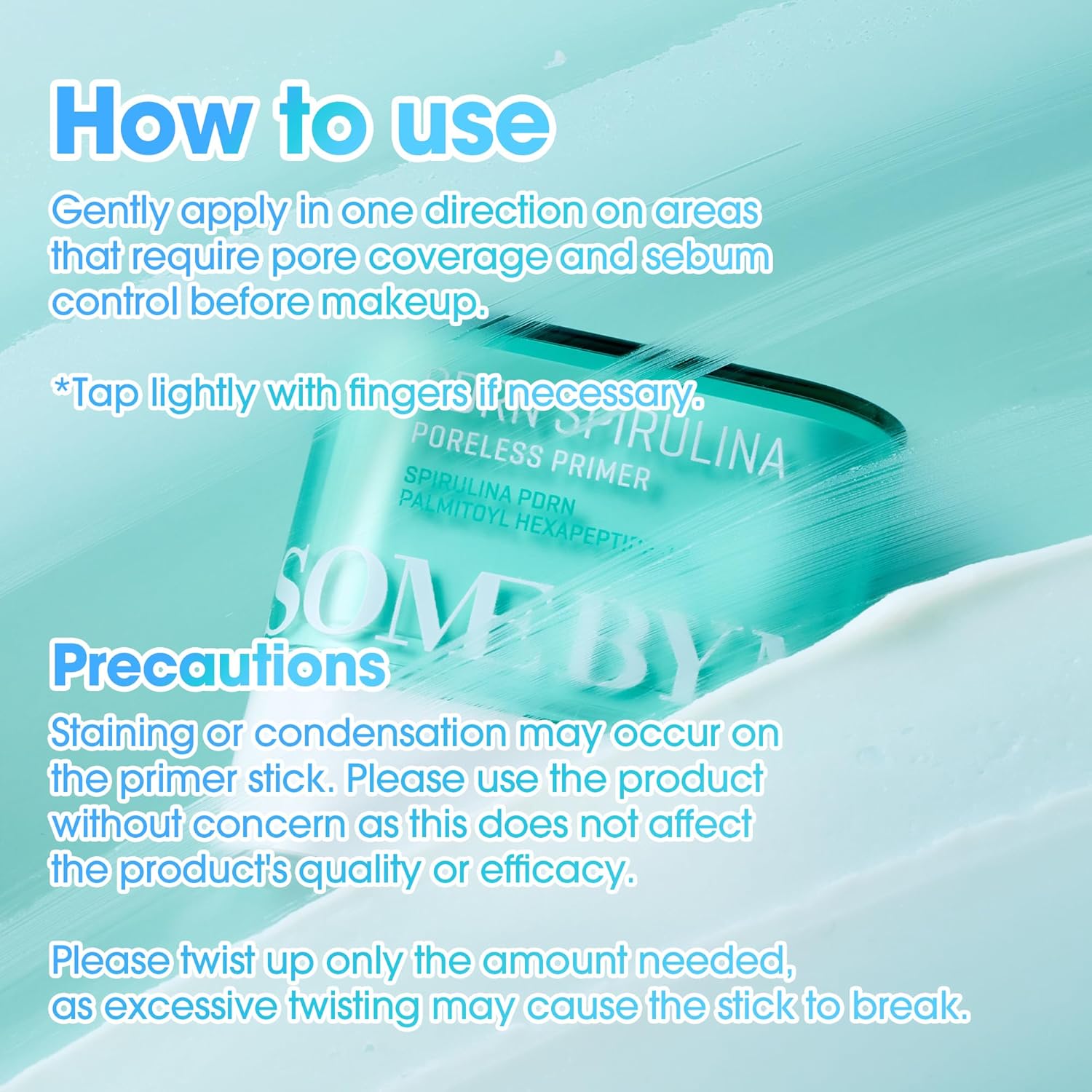 SOME BY MI PDRN Spirulina Poreless Primer – 0.35oz, 10g – Korean Vegan Primer Stick for Face Before Makeup – Blurs Pores, Controls Sebum and Balances Moisture with Marine Extracts – Korean Skin Care - Image 8