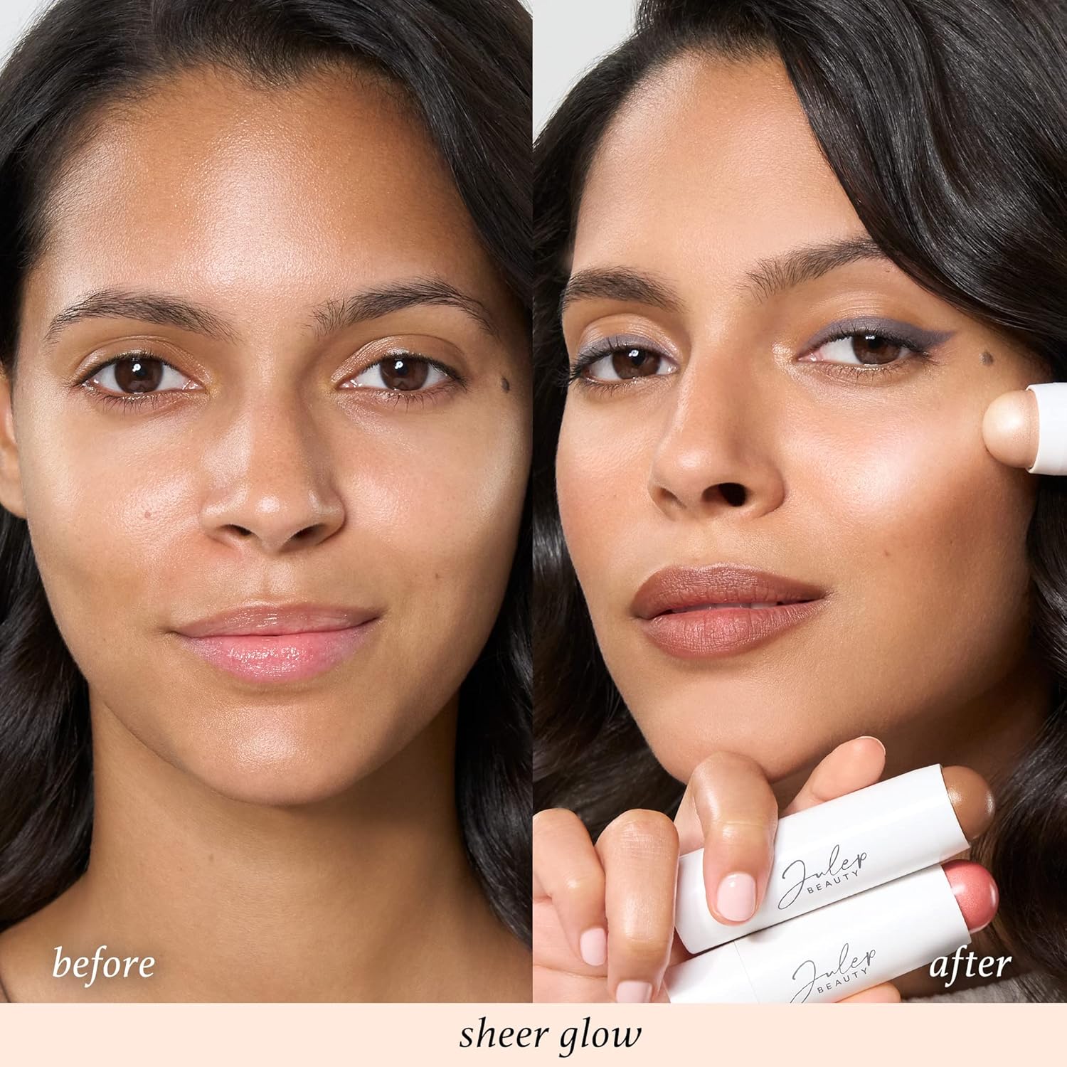 Julep Skip The Brush Cream to Powder Highlighter Stick- Sheer Glow - Blendable and Buildable Color - 2-in-1 Makeup Stick - Image 6