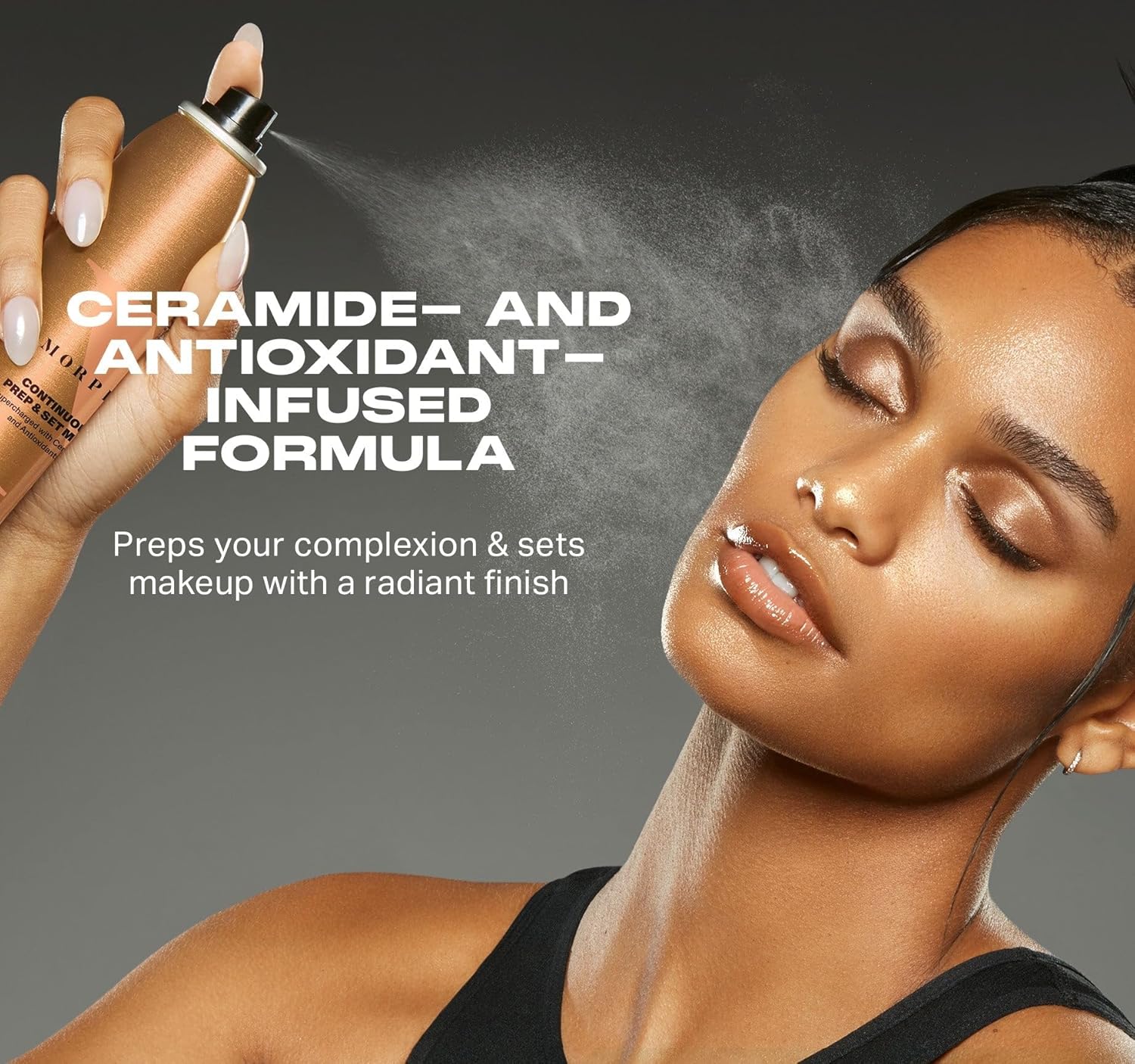 Morphe Continuous Prep & Set Setting Spray - Hydrating Setting Spray for Makeup & Skin Prep - Enriched with Ceramides and Antioxidants for a Radiant Finish (2.8 oz) - Image 4