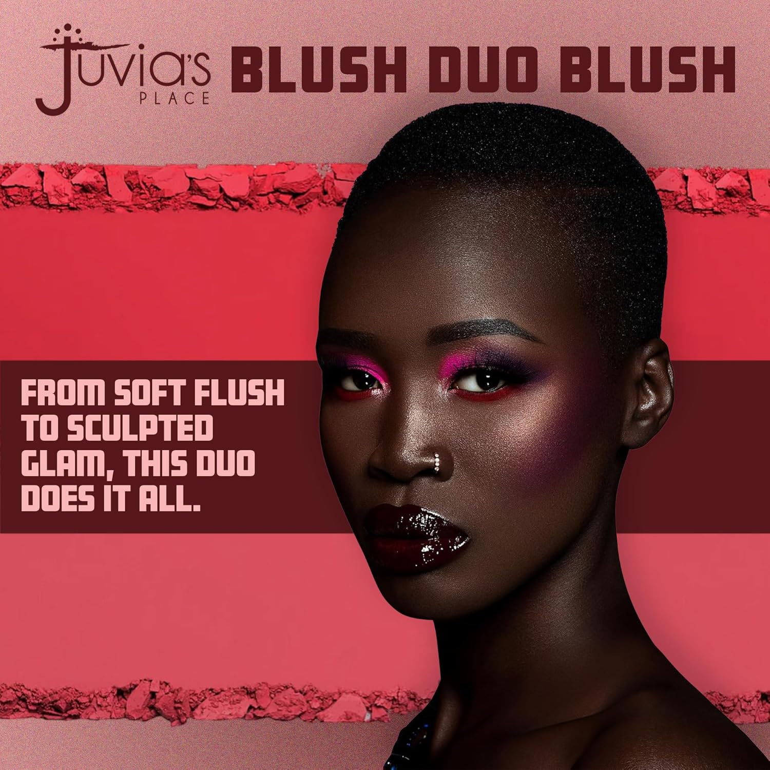 Juvia's Place Blushed Duo Blush Volume5 - Two Tone Pigmented Buildable Pressed Mineral Powder - Rosy Natural Cheeks Matte Fresh Finish for All Skin Color - Image 4