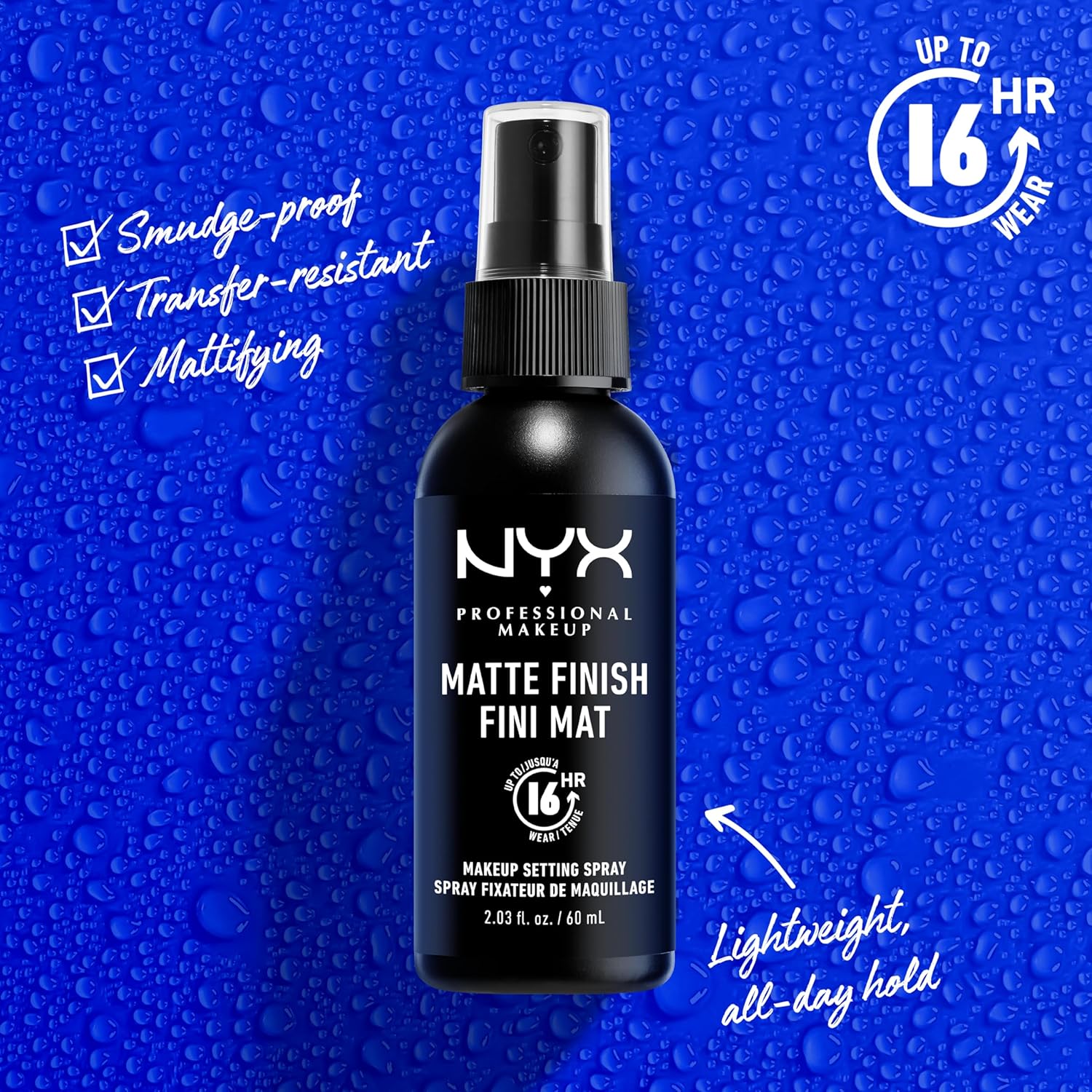 NYX PROFESSIONAL MAKEUP Makeup Setting Spray - Matte Finish, Long-Lasting Face Mist for up to 16HR Wear, Vegan Formula - Image 4