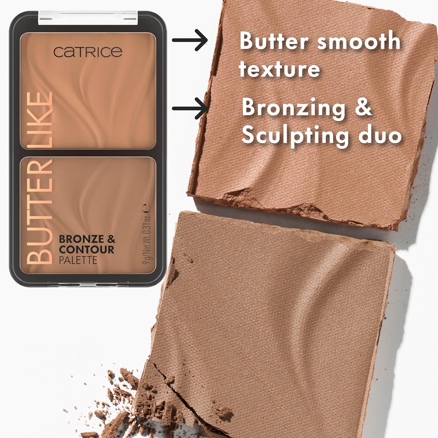 Catrice Butter Like Bronze & Contour Palette | 2-in-1 Ultra-Blendable Bronzer & Contour Duo | Buttery Powder Texture | Vegan & Cruelty Free (010 | Born To Shape) - Image 4