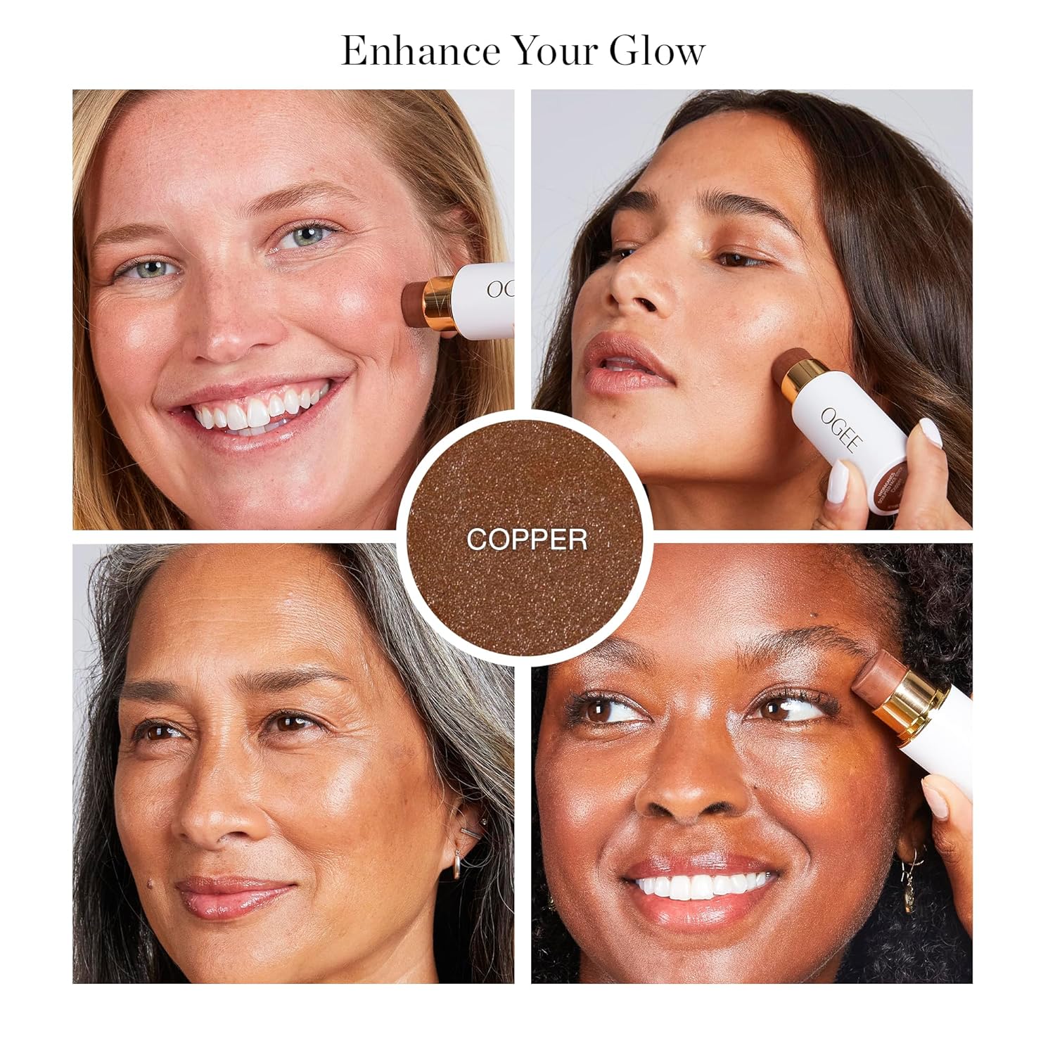 Ogee Sculpted Face Stick (COPPER - RADIANT COCOA) Certified Organic Bronzer Stick & Contour Makeup - Multi-Use Bronzer Stick for Face - Image 3