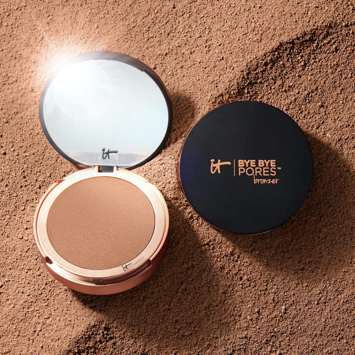 IT Cosmetics Bye Bye Pores Anti-Aging Bronzer, Diffuses Look of Pores + Fine Lines, Sun-Kissed Glow Face Makeup Powder, Oil-Free, Talc-Free, With Hyaluronic Acid – Universal Shade, 0.3 oz - Image 6