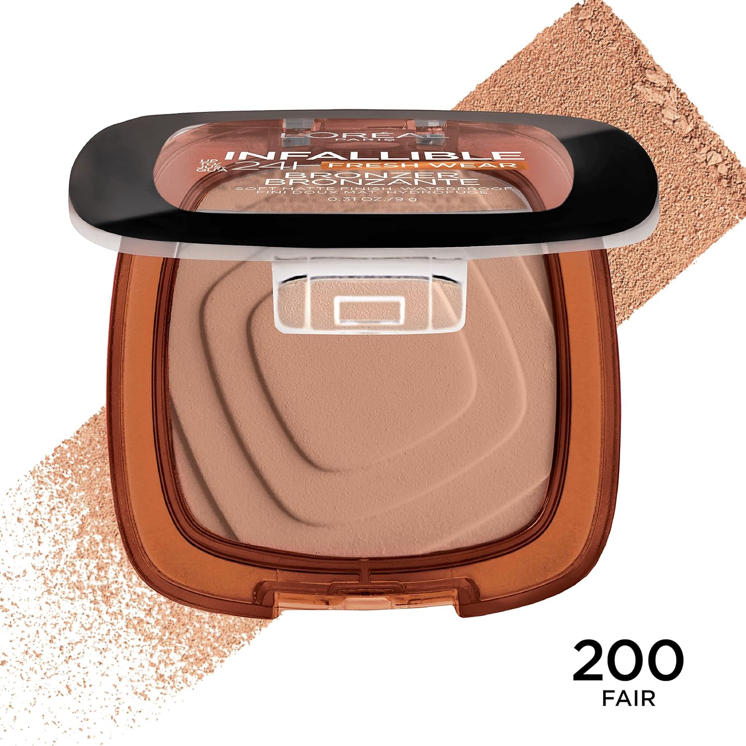 L'Oreal Paris Infallible Up to 24H Fresh Wear Soft Matte Longwear Bronzer. Waterproof, heatproof, transfer, humidity and sweatproof, Fair, 0.31 oz - Image 4