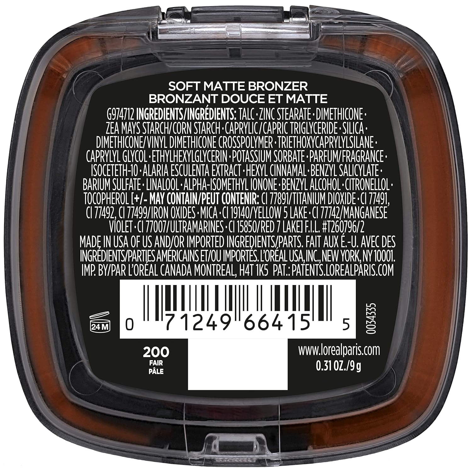 L'Oreal Paris Infallible Up to 24H Fresh Wear Soft Matte Longwear Bronzer. Waterproof, heatproof, transfer, humidity and sweatproof, Fair, 0.31 oz - Image 7