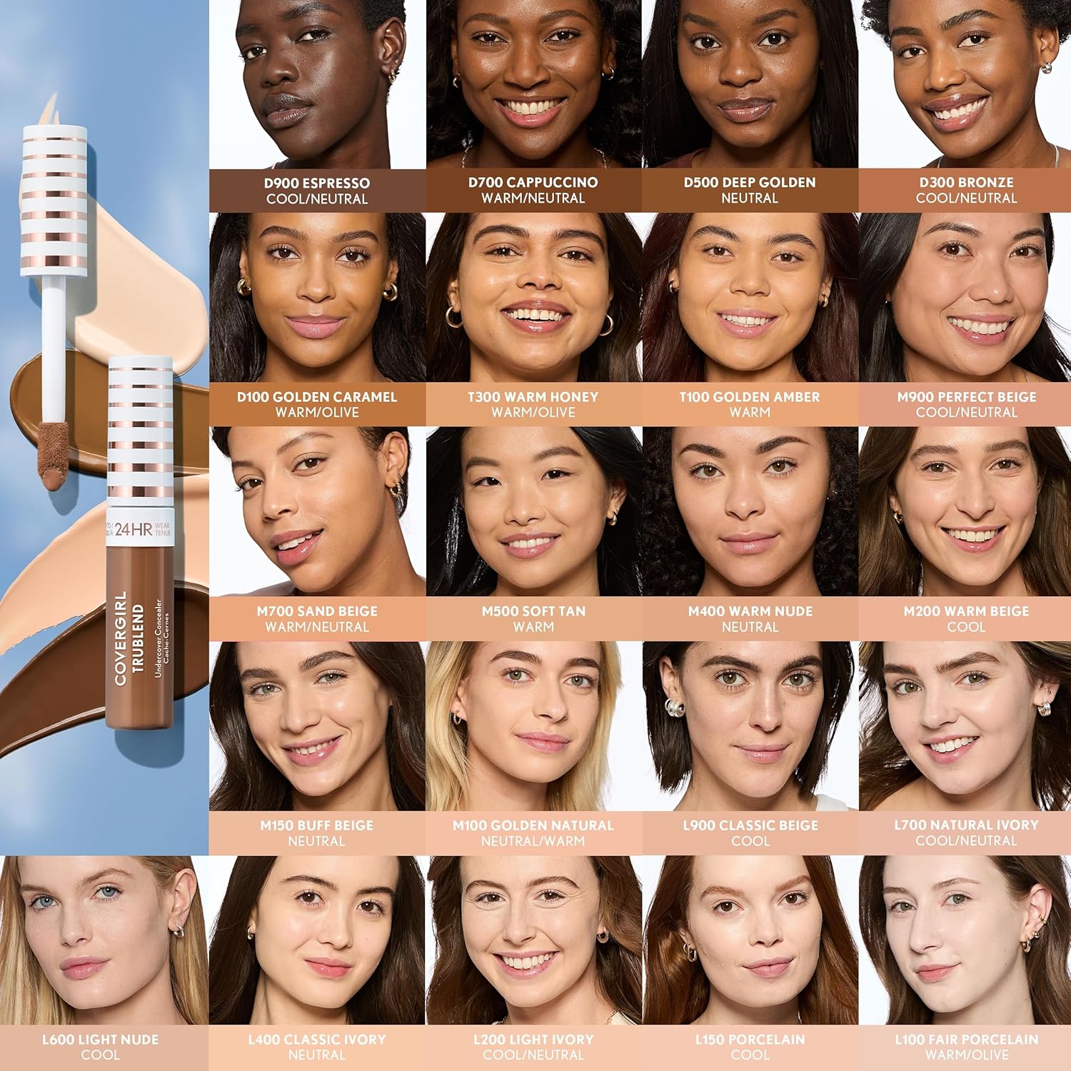 COVERGIRL TruBlend Undercover Concealer, Buildable, Full Coverage, 24-Hour Wear, Matte Finish - L400 Classic Ivory (Packaging May Vary) - Image 6