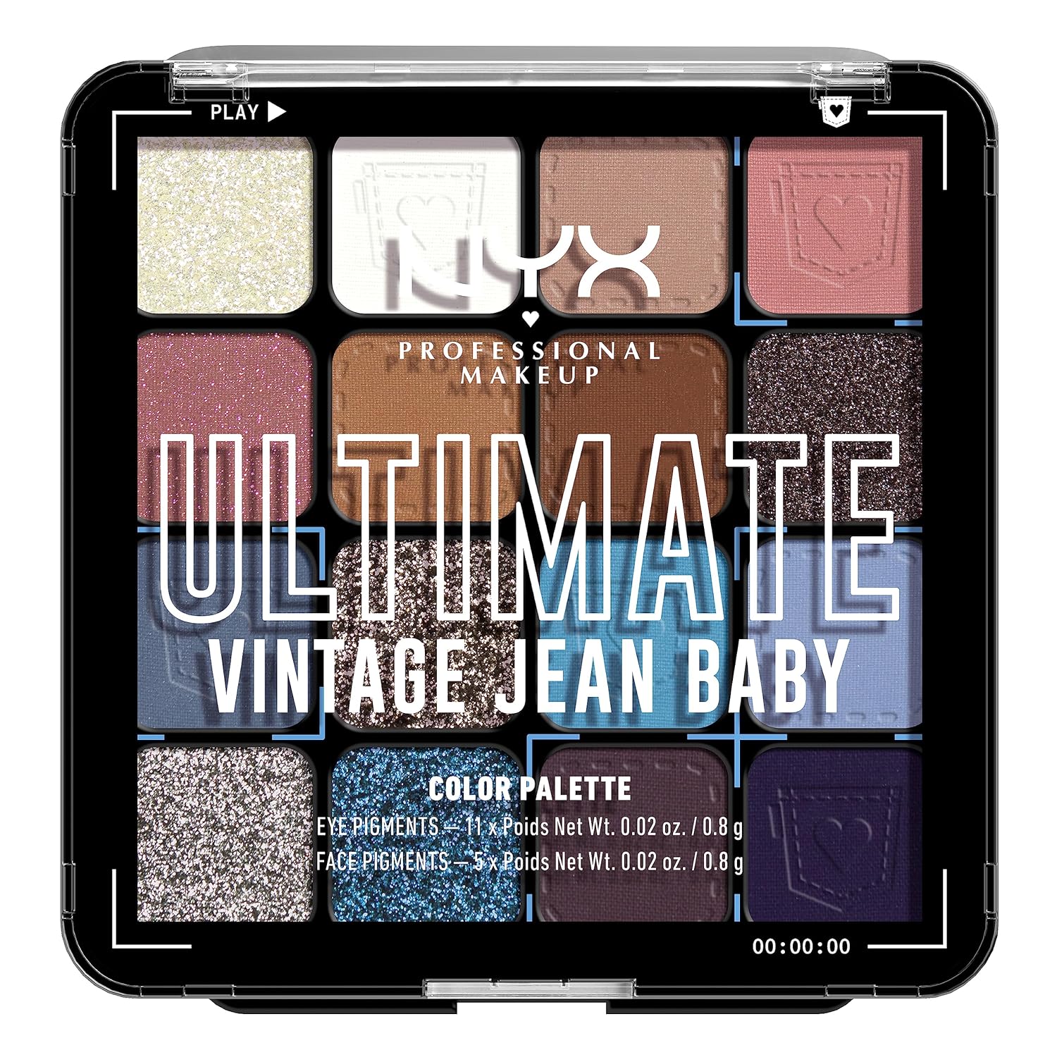 NYX PROFESSIONAL MAKEUP, Ultimate Shadow Palette, Eyeshadow Palette - Vintage Jean Baby - Image 2