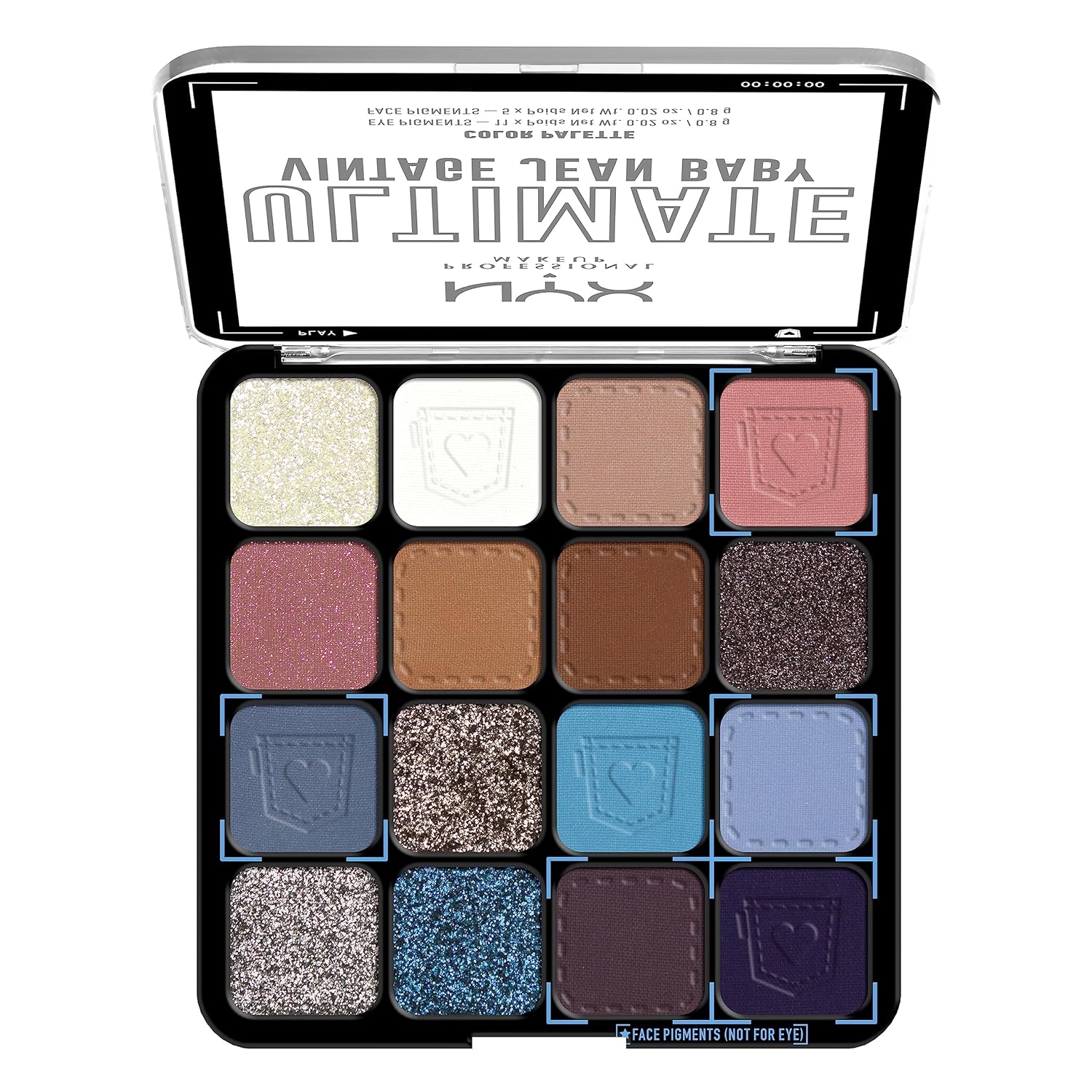 NYX PROFESSIONAL MAKEUP, Ultimate Shadow Palette, Eyeshadow Palette - Vintage Jean Baby - Image 3