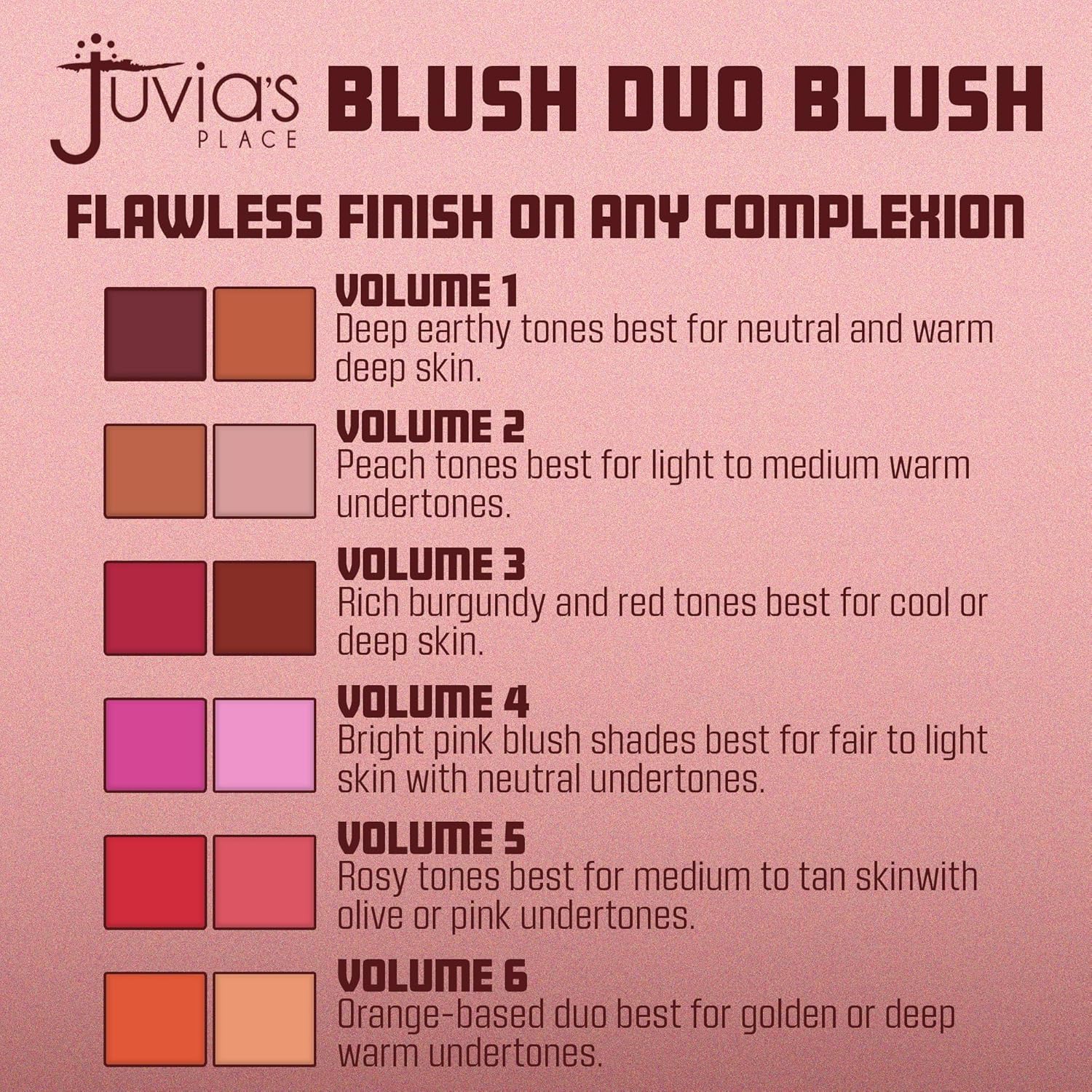 Juvia's Place Blushed Duo Blush Volume5 - Two Tone Pigmented Buildable Pressed Mineral Powder - Rosy Natural Cheeks Matte Fresh Finish for All Skin Color - Image 5