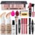 All in One Makeup Kit for Women Full Kit, Makeup Set 12 Colors Eyeshadow, Foundation & Primer, Lipsticks, Eyeliner, Mascara, Contour Stick, Brow Soap, Brush & Sponge, Make Up Gift Set for Women, Teens